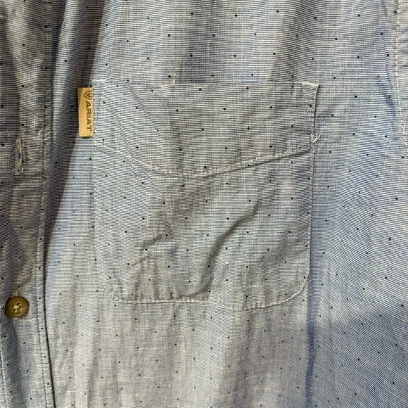 Ariat Modern Fit Blue Micro-Dot Button-Down Shirt – Men's XL - Picture 2 of 8